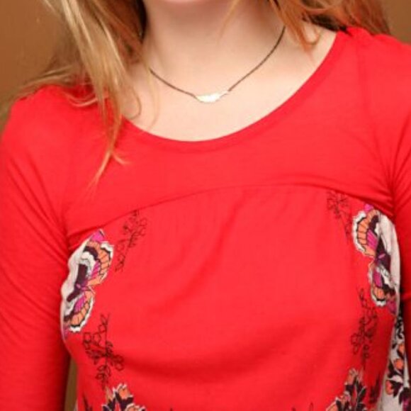 Free People 3/4 Sleeve Road To Discovery Butterfly Top ASO Alex Russo - Picture 5 of 12